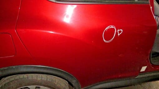 NISSAN JUKE F15 2010-2019 O/S/R DRIVERS SIDE REAR RIGHT DOOR SHELL RED