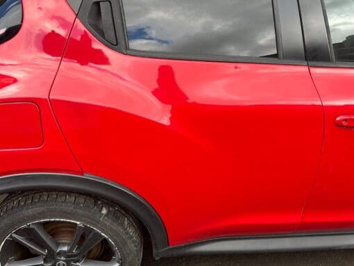 NISSAN JUKE F15 2010-2019 O/S/R DRIVERS SIDE REAR RIGHT SIDE DOOR SHELL IN RED - Image 2