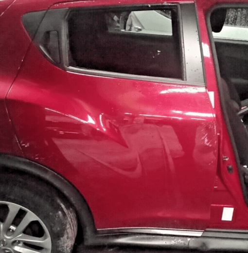 NISSAN JUKE F15 2010-2019 O/S/R DRIVERS SIDE REAR RIGHT SIDE DOOR SHELL IN RED