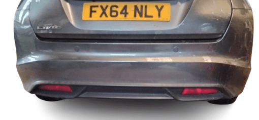 HONDA CIVIC MK9 2012-2016 REAR BUMPER COVER PANEL WITH DIFFUSER AND REFLECTORS