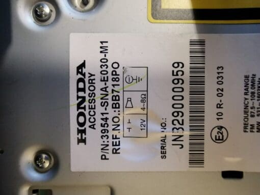 HONDA CIVIC MK8 2006-2012 SAT/NAV DISPLAY SCREEN HEAD-UNIT 39541-SNA-E030-M1 - Image 8