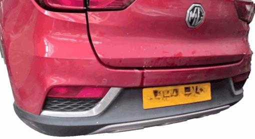 MG ZS 2017-2022 REAR BUMPER COVER PANEL WITH DIFFUSER REFLECTORS IN ORANGE