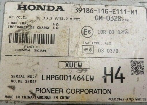 HONDA CRV MK4 2012-2018 SOUND AMPLIFIER MODULE GENUINE 39186-T1G-E111-M1 - Image 5