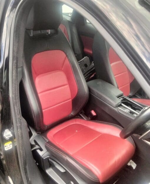 JAGUAR F PACE R SPORT 2019-2023 DRIVER SIDE FRONT LEATHER SEAT RED STITCHING