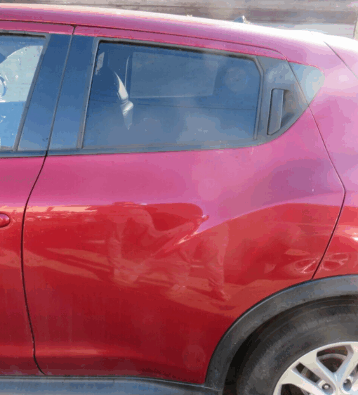 NISSAN JUKE F15 2010-2019 PASSENGER SIDE REAR LEFT DOOR SHELL ONLY IN MAROON