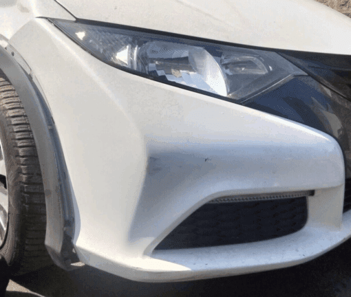 HONDA CIVIC MK9 2012-2016 FRONT BUMPER COVER WITH GRILLS TRIM COMPLETE IN WHITE - Image 3