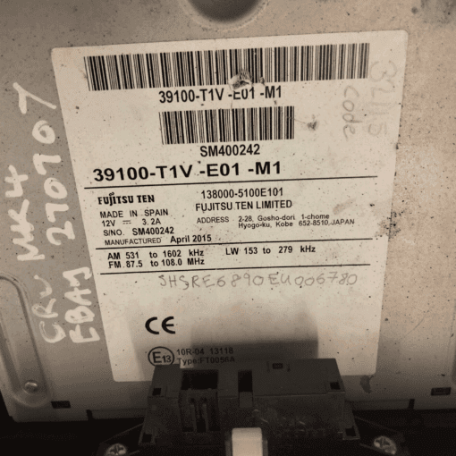 HONDA CRV MK4 2012-2018 MULTIMEDIA RADIO SATNAV HEAD UNIT 39100-T1V-E01-M1 - Image 5