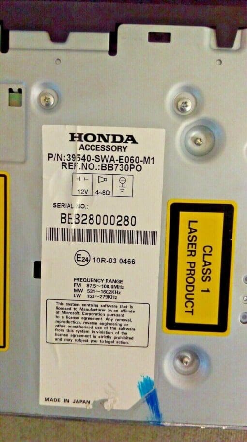 HONDA CRV MK3 2006-2012 MULTIMEDIA RADIO SAT NAV HEAD UNIT  39540-SWA-E060-M1 - Image 9
