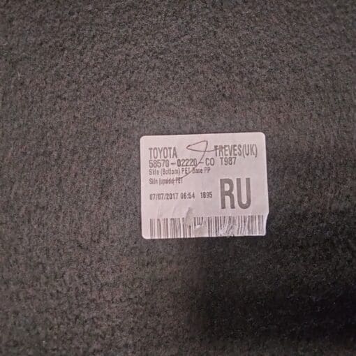 TOYOTA AURIS 2014-2018 BOOT FLOOR CARPET GENUINE 58570-02220-C0 - Image 3