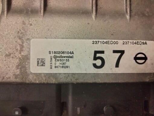 NISSAN PULSAR MK3 2013-2018  1.2L PETROL AUTO ENGINE CONTROL UNIT ECU 237104EC9A - Image 3