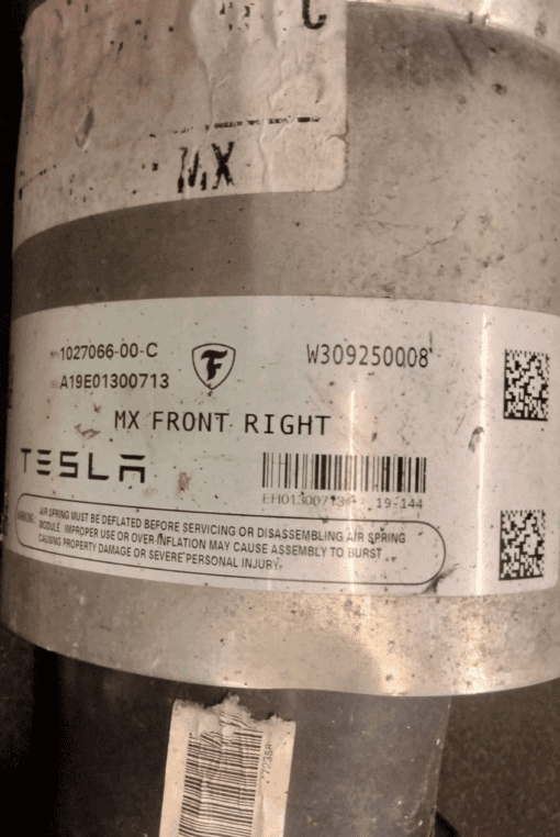 TESLA  MODEL X 2015-2019  DRIVER SIDE FRONT SUSPENSION SHOCK STRUT 102706600C - Image 6
