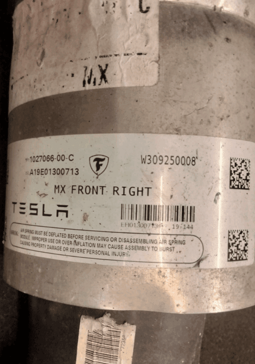 TESLA  MODEL X 2015-2019  DRIVER SIDE FRONT SUSPENSION SHOCK STRUT 102706600C - Image 7