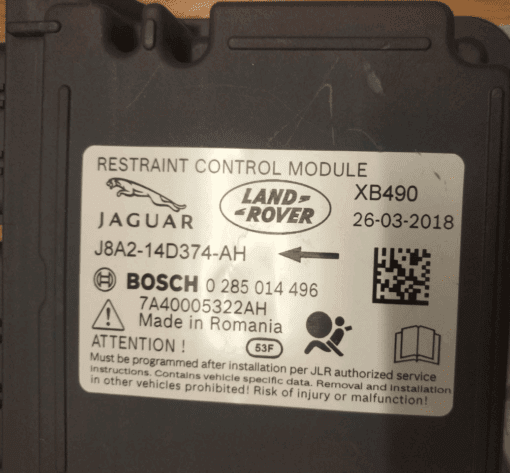 JAGUAR I PACE 2018-2024 DRIVER PASSENGER SIDE FRONT SEAT BELTS SRS MODULE - Image 3